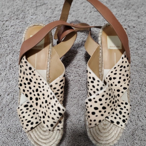 Dolce Vita Leopard Print Espadrille Wedge Sandals Size 9 - Picture 2 of 13